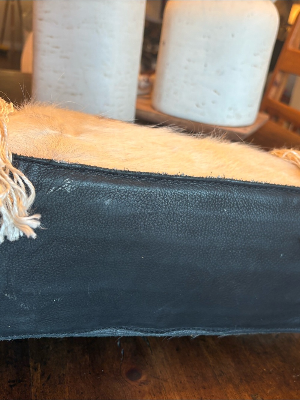 Handmade Cowhide & Leather Fringe Shoulder Bag | Western Boho Purse - Picture 3 of 9